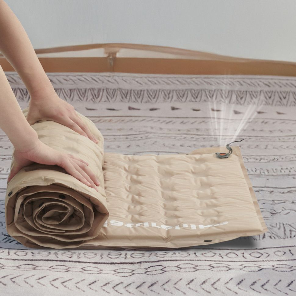 Килимок самонадувний із подушкою одномісний Naturehike, зелений CNK2550WS025