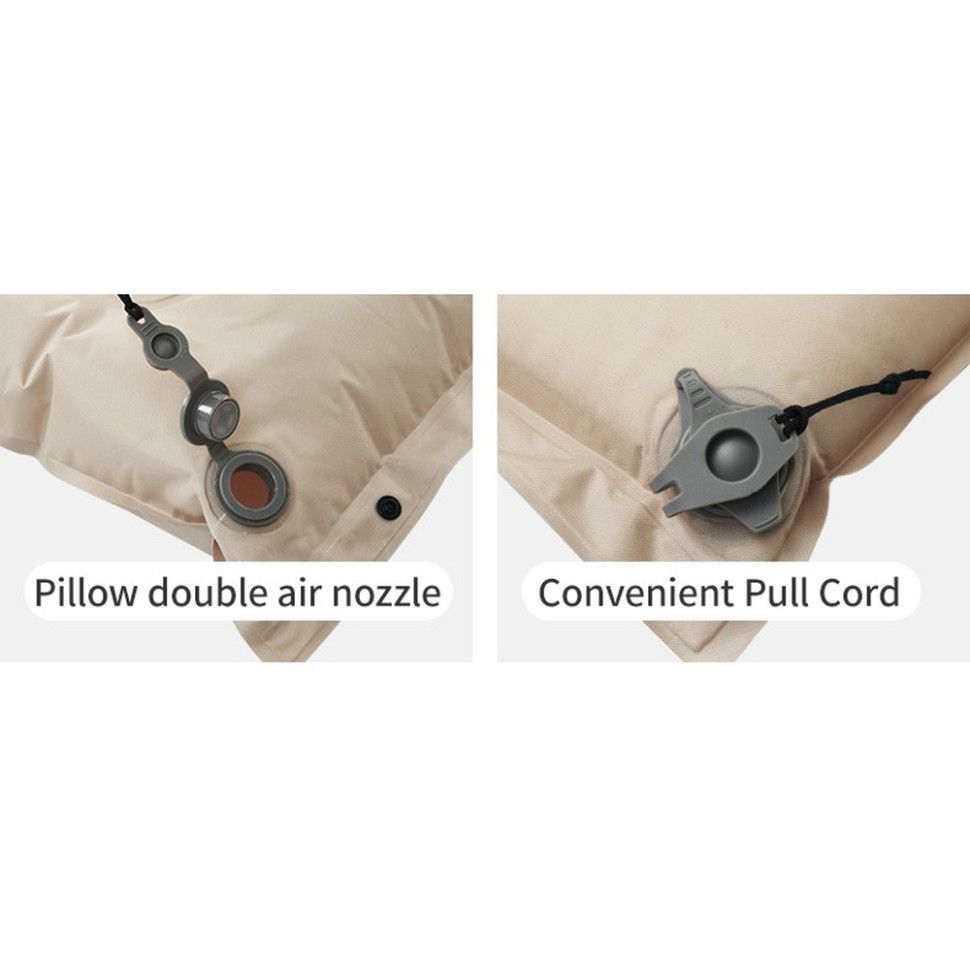 Килимок самонадувний із подушкою одномісний Naturehike, зелений CNK2550WS025