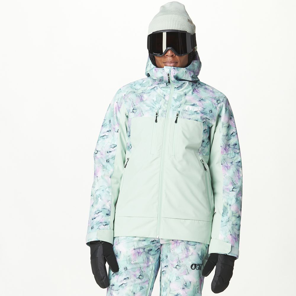 Picture Organic куртка лижна Exa W 2025 blurry water print-silt green XS