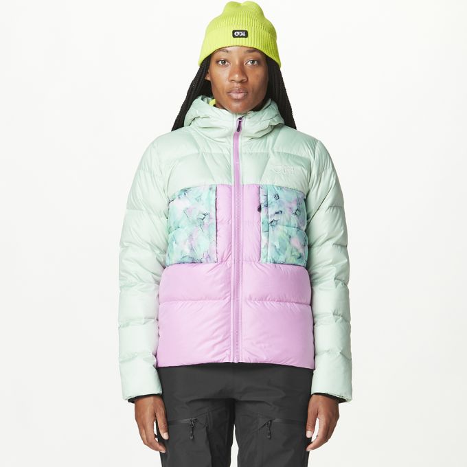 Picture Organic куртка пухова Hi Puff Down W 2025 silt green-orchid-blurry water print XL