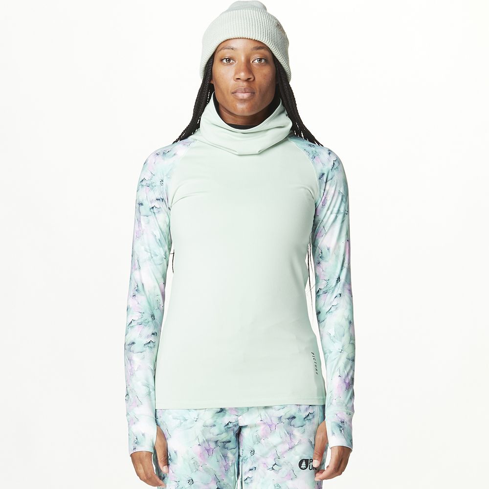 Picture Organic реглан флісовий Pagaya High W blurry water print-silt green L