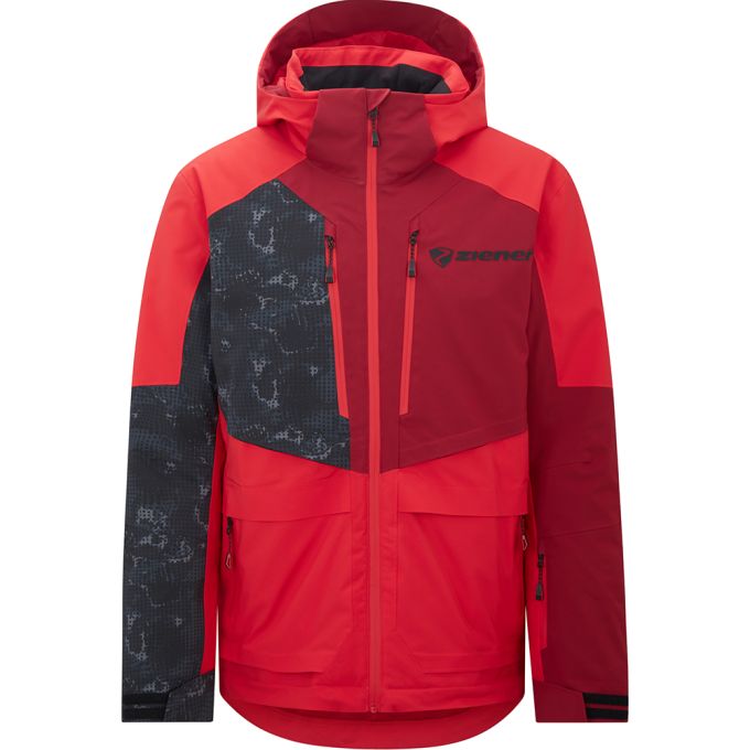 Ziener куртка лижна Trivor 2026 red-black foggy print 50