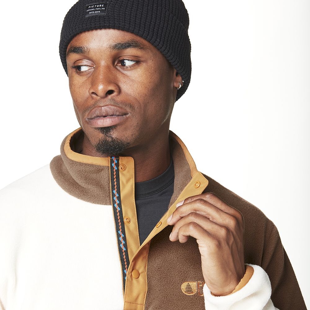 Picture Organic реглан флисовый Arcca black-vanilla-cocoa brown L