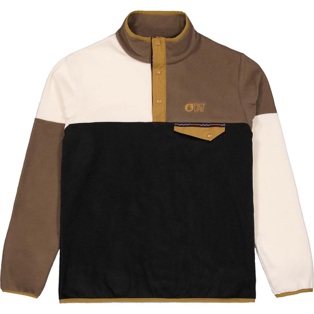 Picture Organic реглан флисовый Arcca black-vanilla-cocoa brown L