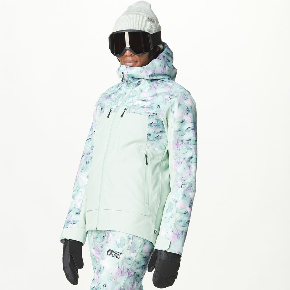 Picture Organic куртка лижна Exa W 2025 blurry water print-silt green L