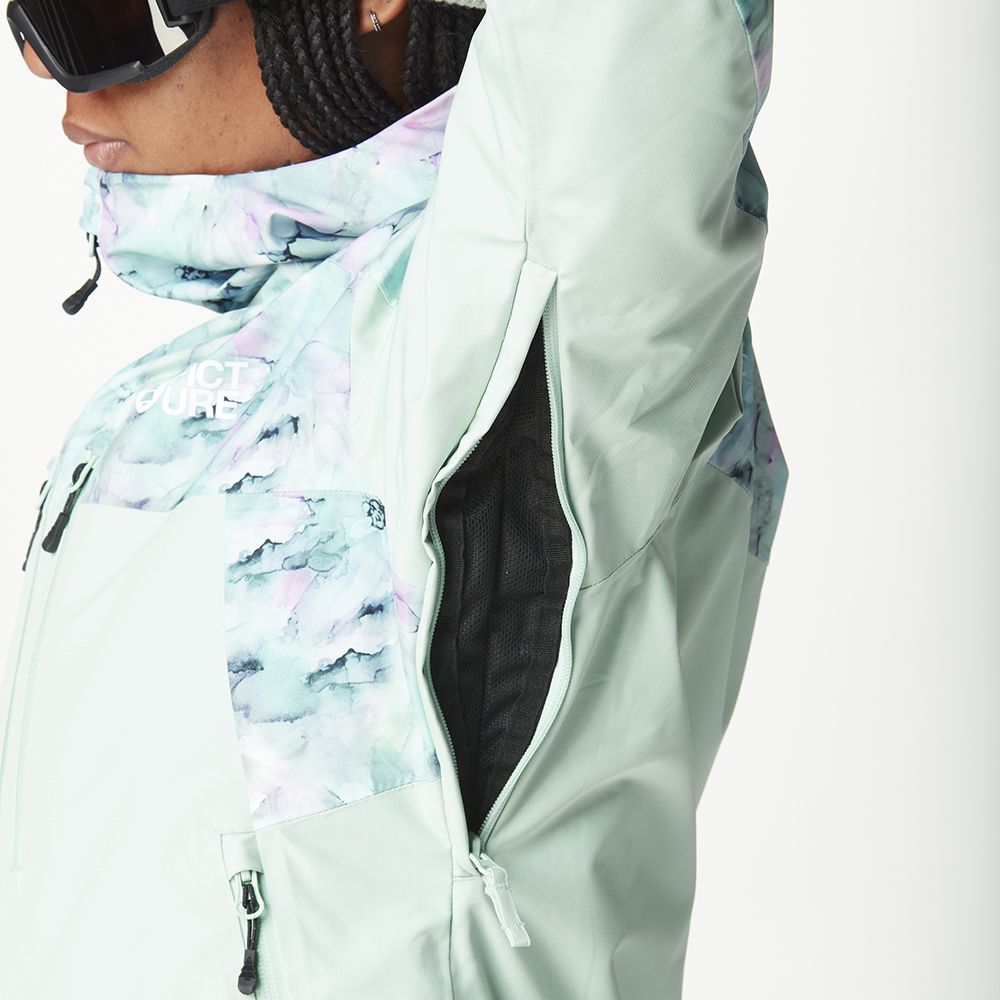 Picture Organic куртка лижна Exa W 2025 blurry water print-silt green L