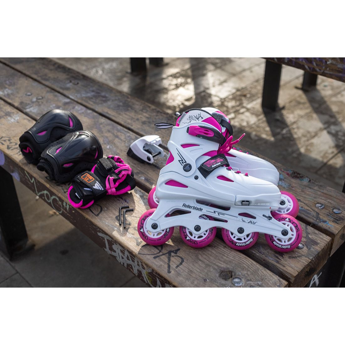 Rollerblade ролики Fury Combo white-pink 29-33
