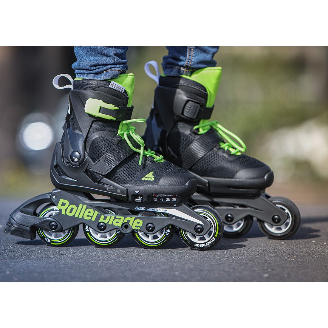 Rollerblade ролики Microblade 2024 black-green 28-32
