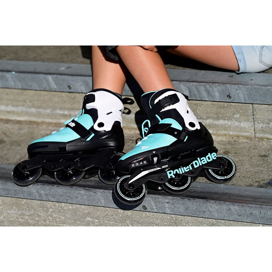 Rollerblade ролики Microblade 3WD aqua-white 28-32
