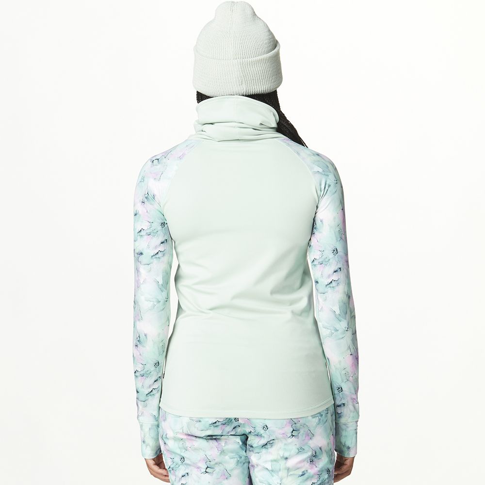 Picture Organic реглан флисовый Pagaya High W blurry water print-silt green L