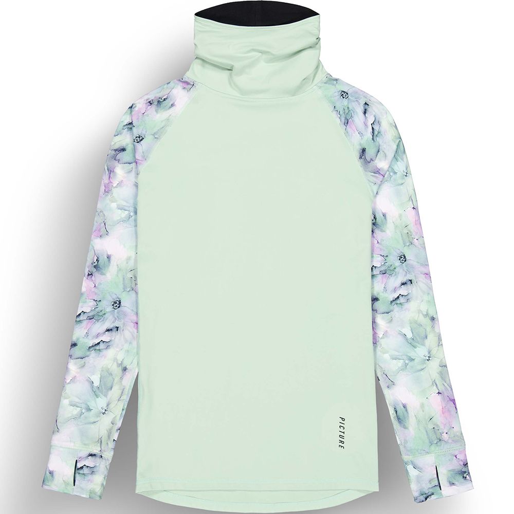 Picture Organic реглан флисовый Pagaya High W blurry water print-silt green L